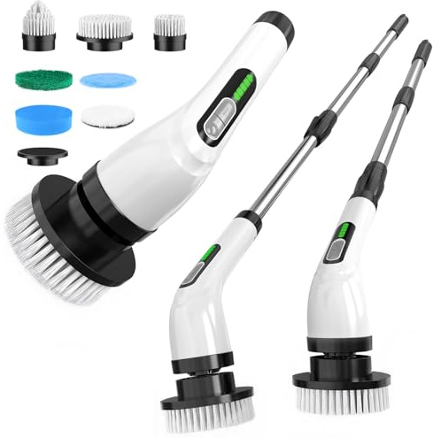 Highyes Electric Spin Scrubber for Cleaning Bathroom: Cordless Power Shower Scrubber - Electric Cleaning Brush for Tile Tub