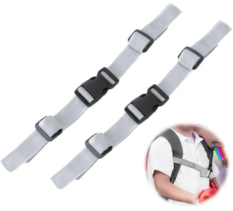2 Stück Brustgurt Rucksack,Verstellbarer Brustgurt Rucksack Kinder,Rutschfest Strapazierfähiger Rucksack Brustgurt Nachrüsten,für Ersatz Verschluss Backpack Rucksack-Ersatzgurt Reise Außerhalb,Grau