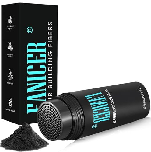 27.5G Hair Fiber per l'infoltimento dei capelli,Fiber per l'infoltimento dei capelli,Hair Fiber per capelli più spessi e pieni in pochi secondi,Nasconde la caduta dei capelli nelle(Nero)