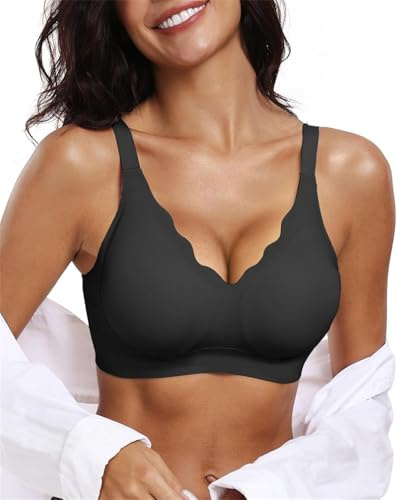 Ronronner Reggiseno Donna Senza Ferretto con Cuscinetti,Comfort Intimo Bralette Invisibile Elasticizzato,Supporto Completo e Cinghie Regolabili Reggiseni,Bralette Donna di Base