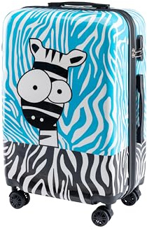 Xonic Design Reisekoffer - Hartschalen-Koffer mit 360° Leichtlauf-Rollen - hochwertiger Trolley mit Zahlenschloss Polycarbonat in M-L-XL oder Set (Zebra, M)