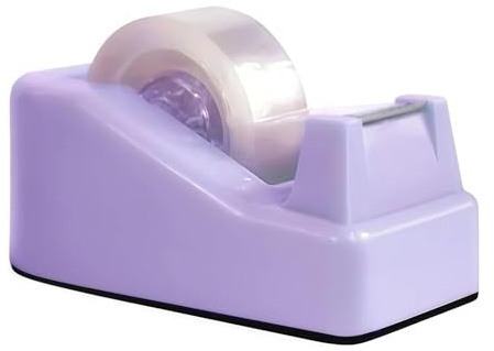 1 Pc Purple Cute Tape Dispenser Desk with Weighted Non-Skid Base, Heavy Duty Tape Dispenser for Packaging in Office,Restaurant, Flower Shop, Scotch Tape Dispenser Desk