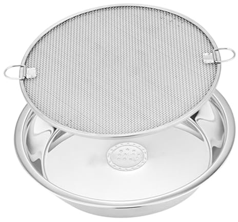 CLISPEED Rejilla de Acero Inoxidable Escurrir Aceite y Agua Malla Resistente y Antiadherente para Cocina Colador Multiusos para Verduras y Fritos Duradero y Fácil de Limpiar