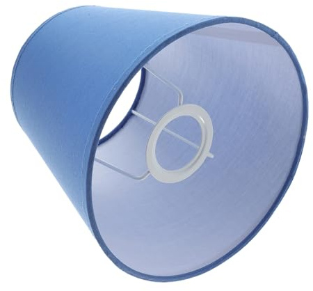 ELAYARD Abat-jour Tissu Lin Bleu Forme Cylindrique Décoratif Couverture Lampe de Table et Élégante Abat-jour Remplacement Facile pour Suspension et Lampe de Chevet