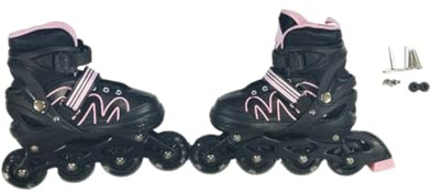 ALCXAZS Pattini in Linea Regolabili da Uomo Pattini Fitness per Adulti a rotelle per Bambini Scarpe da Pattinaggio Flash per Ragazzi Principianti, Rosa/M