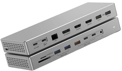 FHGSPQWM 4K Display Multiplo Hub USB C Adattatori a 16 Porte con Gigabit Ethernet Ricarica USB 3.2 Porta Hdtv DP Ethernet Adattatori