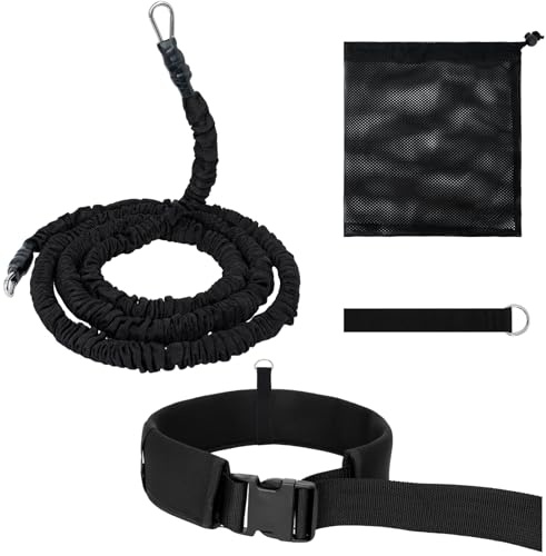 Cintura per Allenamento Nuoto con Fascia Elastica 2,5-7,5m - Guinzaglio da Nuoto Regolabile per Piscina Casa - Sistema di Resistenza per Adulti e Bambini