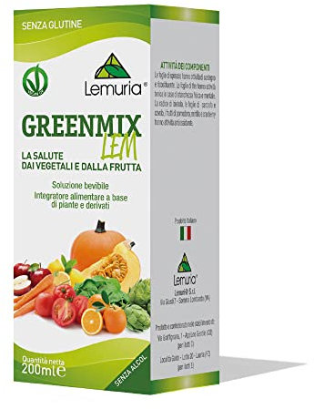 Lemuria Greenmix Lem - Útil para los malos hábitos alimenticios - complemento alimenticio natural a base de plantas y derivados - 200 ml