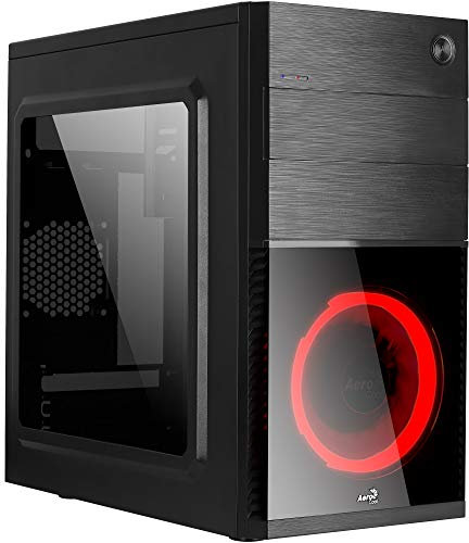 AeroCool CS105, Computergehäuse, Acrylfenster, Frontlüfter 12 cm inklusive, Rot ,Única