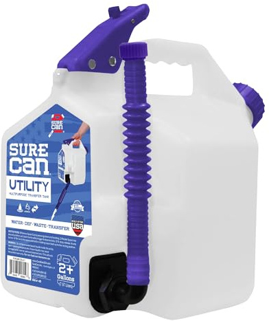 Surecan 2 Gallon Utility Container Transfer Tank (White)