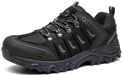 NORTIV 8 Scarpe da Trekking Traspiranti Uomo Scarpe da Leggere Basse Impermeabili per Arrampicata All'aperto,Size 46,Nero/Grigio,Quest-1