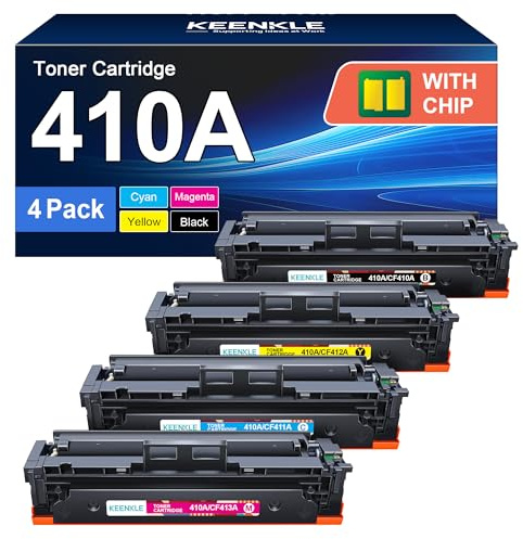 4er Pack 410A Tonerkartusche Kompatibel für HP 410X CF410A CF410X Tone für HP MFP m477fdw Toner Color LaserJet Pro MFP M477fdw M477fdn M452nw M377dw M452dn M452dw M477nw M477dw