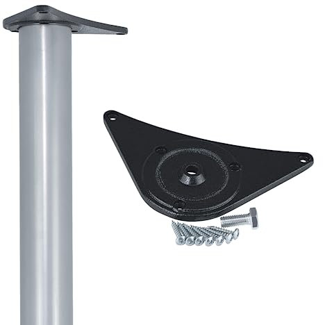 Gedotec Tischbeine Metall Silber matt D 60 mm [EXTREM STABIL] 1 Stück Tischfüße Silber I Tischbeine Höhenverstellbar Höhe 710 mm + 30 mm inkl. Befestigungsmaterial I Schreibtisch Beine I Table Legs