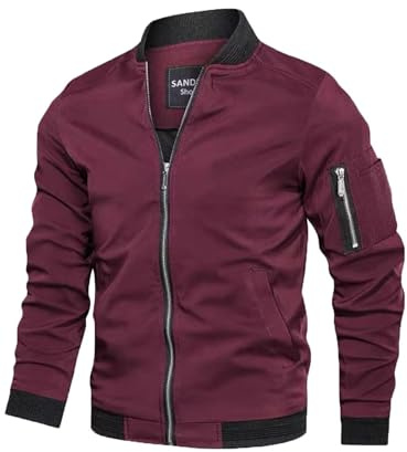 Jinsha Homme ExtéRieur Printemps-Automne Casual Classique Veste-Jacket Mode Pilote Bomber Léger Coupe - Vent Mince Cargo Veste De Baseball ete Blouson Polyester Softshell Veste Sport Veste Homme