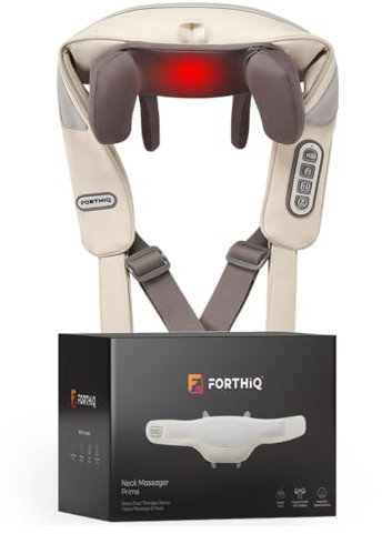 FORTHiQ Handähnliches Nackenmassagegerät zur Schmerzlinderung im tiefen Gewebe, einstellbare Wärme und Massagegeschwindigkeit, Rückenmassagegerät mit anpassbaren Bedienelementen