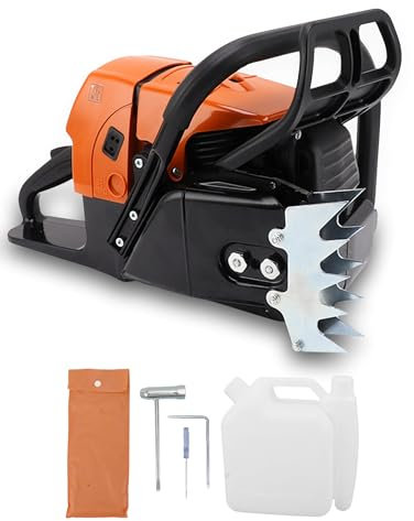 Bewinner Kettensäge Benzin 92cc G660 - Eisen Benzin Kettensägen Treiberkopf mit Ölflasche, Kompatibel mit allen Führungen ab 20 ohne Kette und Führungsschiene - Starke Schnittkraft
