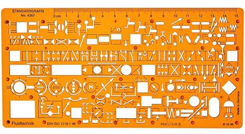 Standardgraph Pochoir hydraulique, pneumatique, système de contrôle du fluide, schéma d'installation des symboles d'installation - sanitaire, chauffage, technologie de climatisation