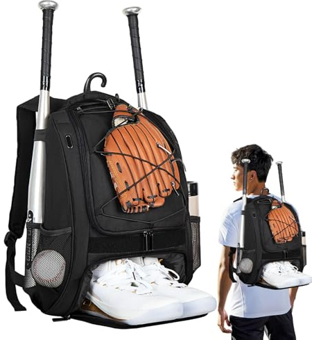 Genérico de Softbol,Mochila de Béisbol | Mochila de Softbol con Compartimento para Zapatos de Béisbol para Niños | para Bate de béisbol de Gran Capacidad para Cascos, Zapatos competición