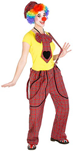 tectake dressforfun Frauenkostüm Clown | Latzhose+ Schildkappe und Clown-Nase | Clownfrau Clown-Kostüm Fasching (XXL | Nr. 300817)