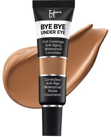 IT Cosmetics, Correcteur Anti-Âge Bye Bye Under Eye, Haute Couvrance, Waterproof, Enrichi en Peptides, Collagène & Acide Hyaluronique, 12 ml, Teinte : Deep 40.5