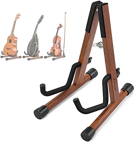Donner DS-3U Violin Stand A-Shape Wooden Handmade for 21/23/26 Ukulele, Violin, A/F Mandolin