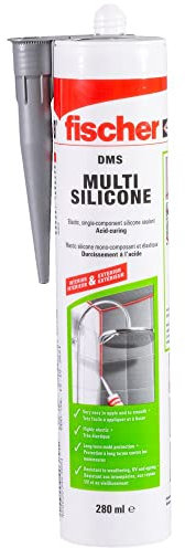 fischer 40385 Multipurpose Silicone Sealant, Kitchen & Bathroom, Transparent, 280ml