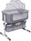 YIMING 3 in 1 Berceau Cododo avec Matelas et Moustiquaire, Hauteur en Réglable, Lit Bébé Cododo pour Les Bébés de 1 à 36 Mois, Cododo Mobile Chambre Bébé (92×57×(70-87) cm, C) Gris