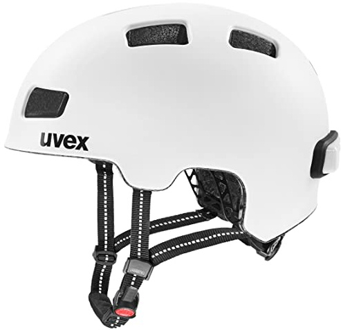 uvex City 4 Reflex - Leichter City-Helm für Damen und Herren - individuelle Größenanpassung - reflektierende Applikatoren - White matt - 55-58 cm