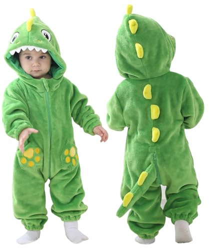 Doladola Unisex sparkdräkt för småbarn, baby-overall med huva, tecknad serie-pyjamas