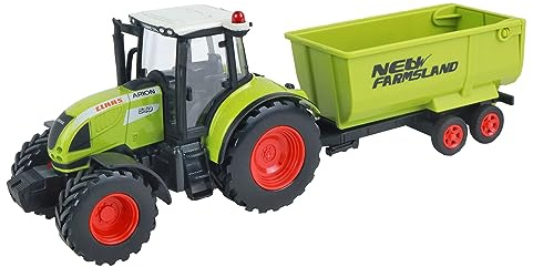 Le Monde De La Ferme - Tractor CLAAS 540 Con Remolque Volquete - Granja - 027045 - 1/32 - Vehículo De Rueda Libre - Verde - Metal - Juguete Infantil - Vehículo - Agricultura - A Partir De 3 Años
