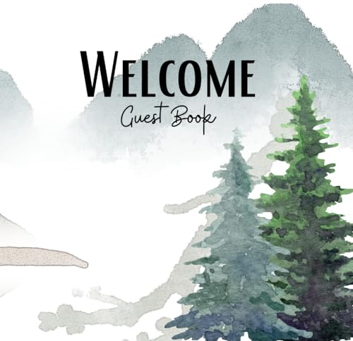Guest Book - Airbnb and Vacation Home Welcome Book, Bed & Breakfast: Watercolor Forest, Cabin, Guest Book for Vacation Home and Airbnb Visitors