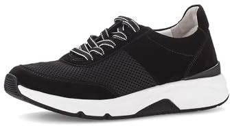 Gabor Low-Top damsneakers 66,897 – damskor med avtagbar utbytbar fotsäng för inlägg – dam halvskor, Svart 37, 38 EU