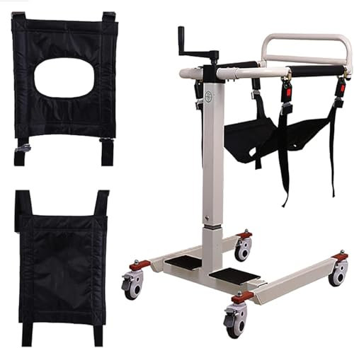 Wheelchair for Shower and Toilet, Wheelchair Lift Hoist for Lifting and Transferring Patients Height-Adjustable Lift Transfer Chair for Elderly Disabled