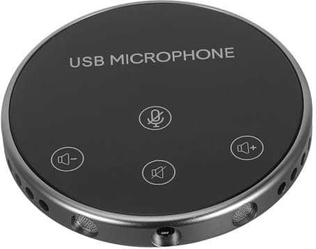 HOMSFOU Custodia Di Ricarica Per Microfono Da Conferenza Microfono Omnidirezionale Per Streaming Su Laptop