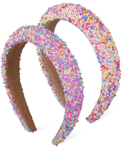 FRCOLOR 2pièces Lot De Bandeaux Larges Rembourrés Pour Femmes Bandeaux à Bonbons Pour Cheveux Lavage Visage Spa Halloween