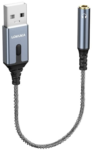 LO Bluetooth 5.3 till aux-adapter för bil, USB till 3,5 mm uttag Bluetooth-mottagare med 8-delad 4N enkelkristall kopparkabel, lägg till BT i bilen, högtalaren eller förstärkaren för musik