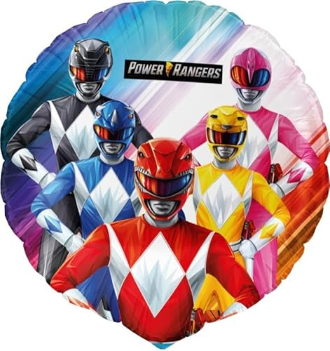 Pallone P O W E R R A N G E R S- palloncino in foil Mylar gonfiabile elio o aria Ø45cm- gonfiabile ad aria o elio - FORNITO SGONFIO