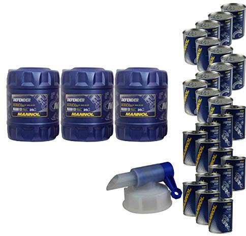 60L Motoröl MANNOL Defender 10W-40 12xMotor Doctor+Motor Flush