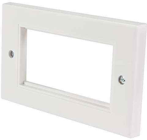 Ex-Pro Double Dual Twin 2 Gang Wall Plate Module Frame for 4 x Clip in Modular Oulet Socket Faceplate - 2 Pack