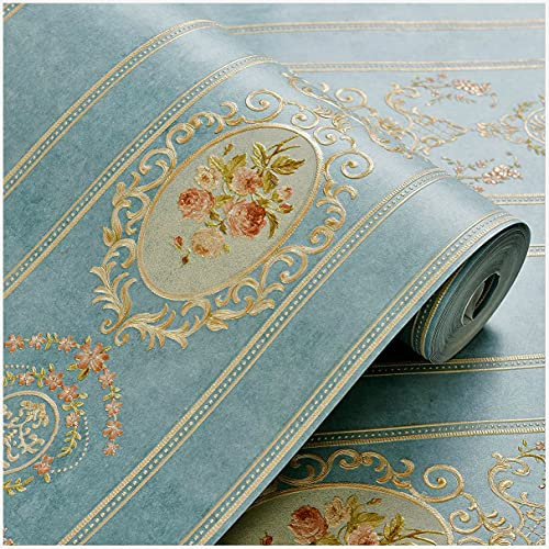 Blooming Wall Peel and Stick Floral Damasks Mirror Textured Wallpaper Wallcovering Wallpaper in Livingroom Bedroom, 34.2 Square feet/roll (Match Flower(Prepasted))