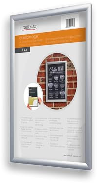 Deflecto Wand-Prospekthalter mit Klapprahmen & vorgebohrten Befestigungslöchern, Hoch- oder Querformat, 871 x 1218 x 12 mm, A0, Plakat-Rahmen, Poster