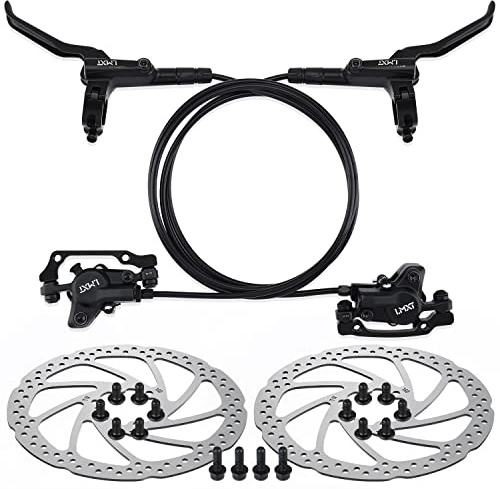 TOBWOLF 1 Paire de Freins à Disque pour VTT, kit de Frein à Disque hydraulique avec rotors de 160 mm, Gauche arrière 1450 mm et Avant Droit 850 mm, étriers de Pression d'huile en Aluminium pour VTT,