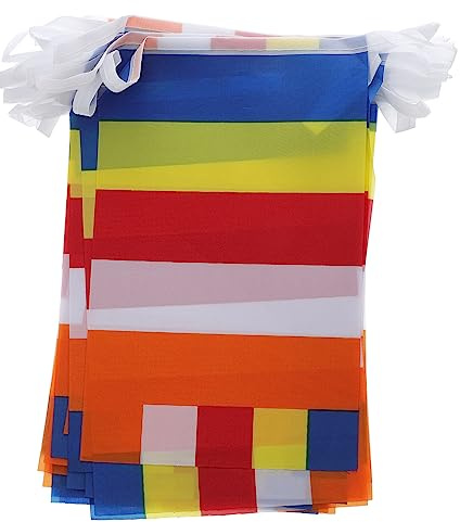 Yardwe Buddhist Five Color Prayer Flag Banner Decor Para Interior y Exterior Bandera De Oración Tibetana De Poliéster Resistente Para Templos y Jardines Decoración Espiritual Para Año Chi