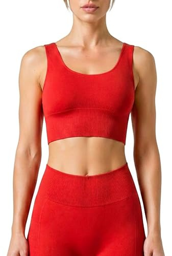 Risalti Top Palestra Donna con Fascia a Costine - Reggiseno Sportivo Donna in Microfibra, Top Yoga e Fitness Morbido e Traspirante, Reggiseno Senza Cuciture e Ferretto - Made in Italy