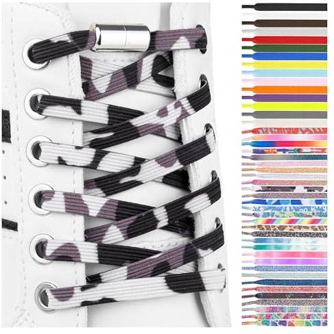 SULPO cordones elásticos - Cordones planos sin atar - Cordones coloridos de cierre rápido - cordones zapatillas deporte - cordones elasticos niños - atacadores elasticos