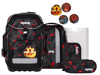 ergobag Maxi Set Set 6-teilig, ergonomischer Schulrucksack, Schulranzen, Grundschule, ideal für große Kinder ab der 1. Klasse
