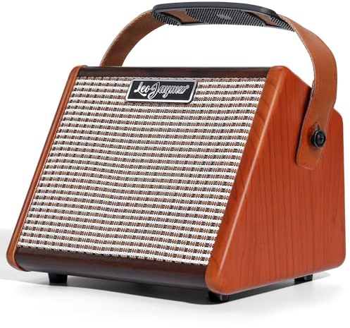 Leo Jaymz 15W Portable Guitar Amplifier with BT Connection, Rechargeable Battery, Tone Control, Headphone Jack, and Versatile Sound Customization for Practice and Performance