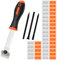Hob Scraper Tool Set, Oven Scraper Tool Non Scratch Glass Scraperwith 20 Metal Blades and 20 Plastic Blades+3*Auxiliary Scrapers, Non Scratch&Anti Slip Oven Cleaning Tool for Removing Lable, Glue