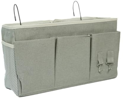 croselyu 3 griglie casa multifunzionale comodino appeso borsa college dormitorio comodino cesto appeso letto ordinamento borsa portaoggetti borsa portaoggetti riviste libri, 1 pezzo (grigio)