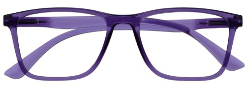 OPULIZE NYX Blue Light Blocking Glasses - Anti-Glare Computer and Gaming Eyewear - UV and Eyestrain Protection - Rectangular Frame - Purple - Men Women